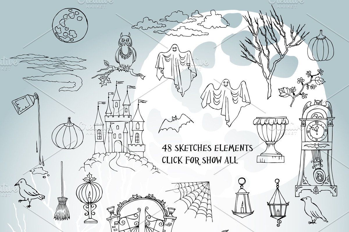 Halloween. Sketches and Silhouettes, an Illustration by Nataliapiache (Photo 2 of 5)
