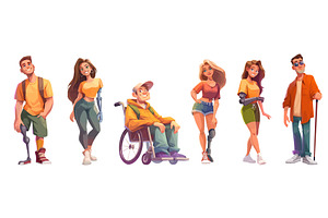 Characters with disability cartoon, a Person Illustration by Stock-Smart-Start
