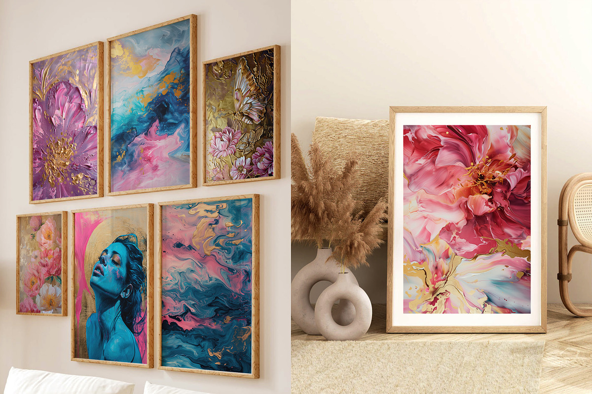 Golden Dreams – Surreal Floral & Abs, a Decorative Illustration by O m N i  Studio (Photo 16 of 16)