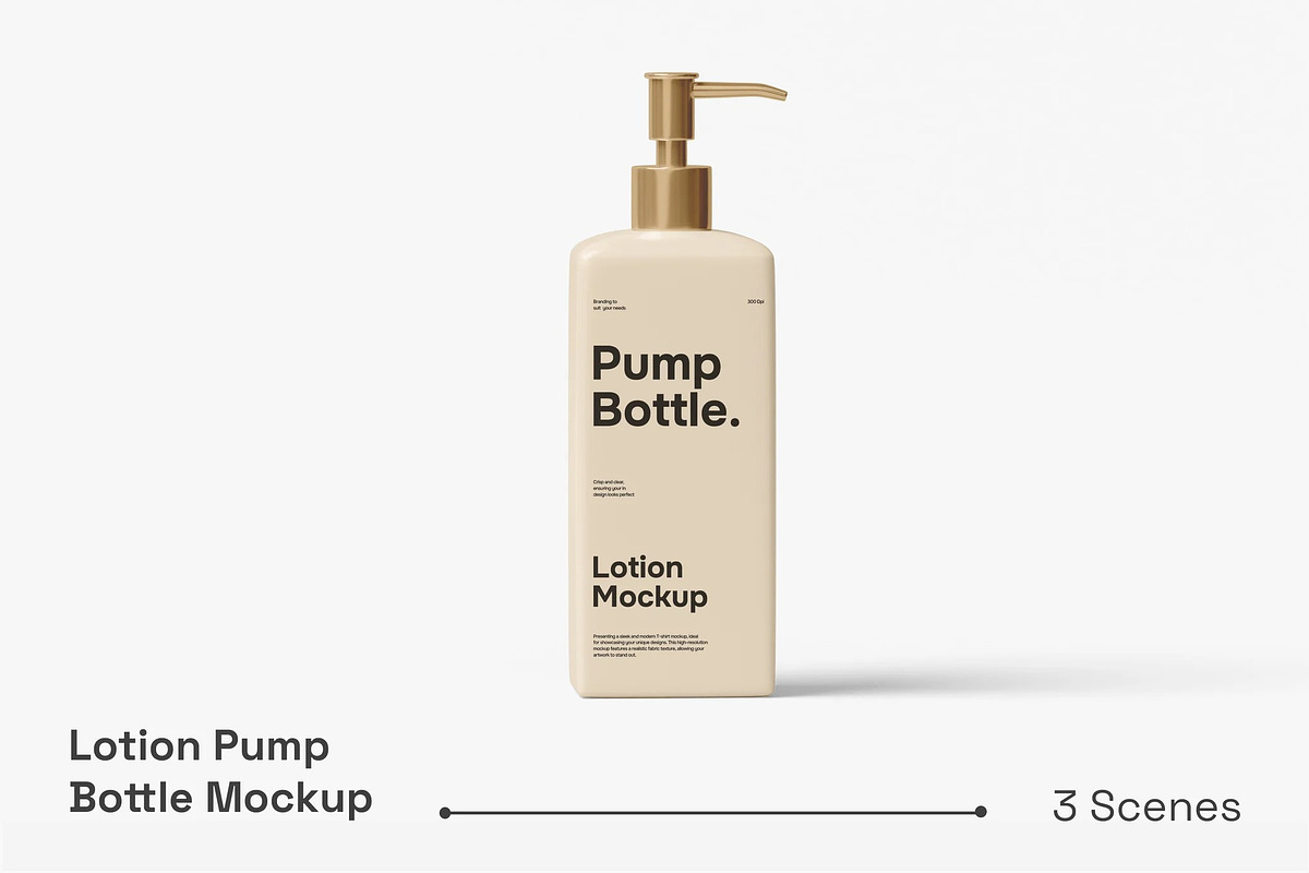 Lotion Pump Bottle Mockup, a Packaging Mockup by renderstockmarket (Photo 1 of 4)