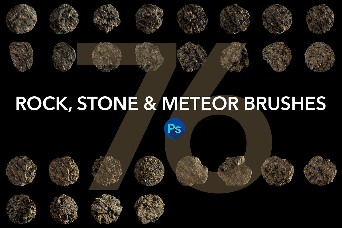 Rock,Stone and Meteor Brushes for PS, a Brush Add-On by Creative Graphics (Photo 2 of 5)