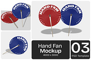 Hand Fan Mockup, a Merchandise Mockup by Permadi Creative (Thumbnail 1 of 5)