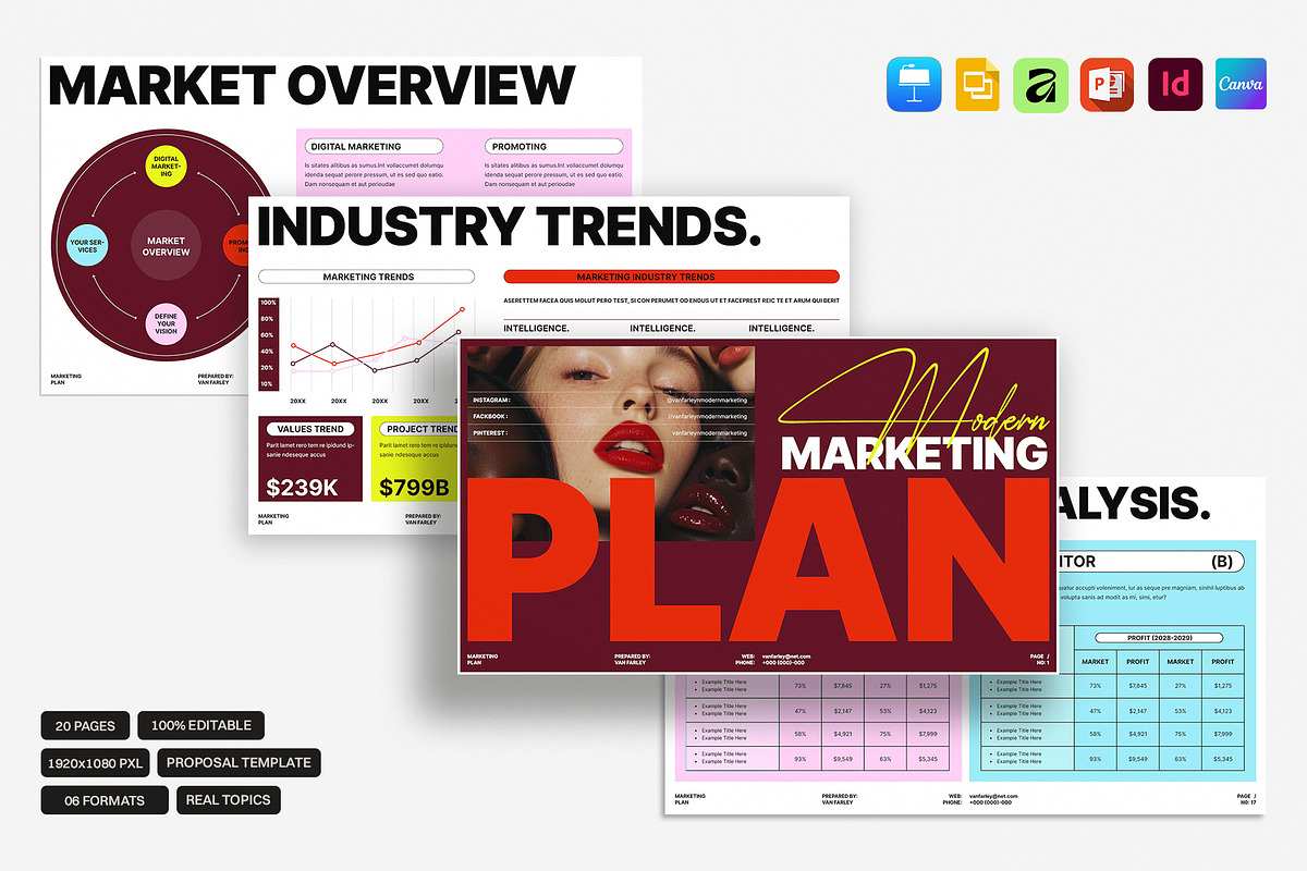 Marketing Plan Presentation Template, a Presentation Template by Laycraft Studio (Photo 1 of 9)