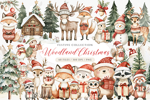 Woodland Christmas Clipart