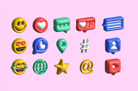 3D Social Media Elements