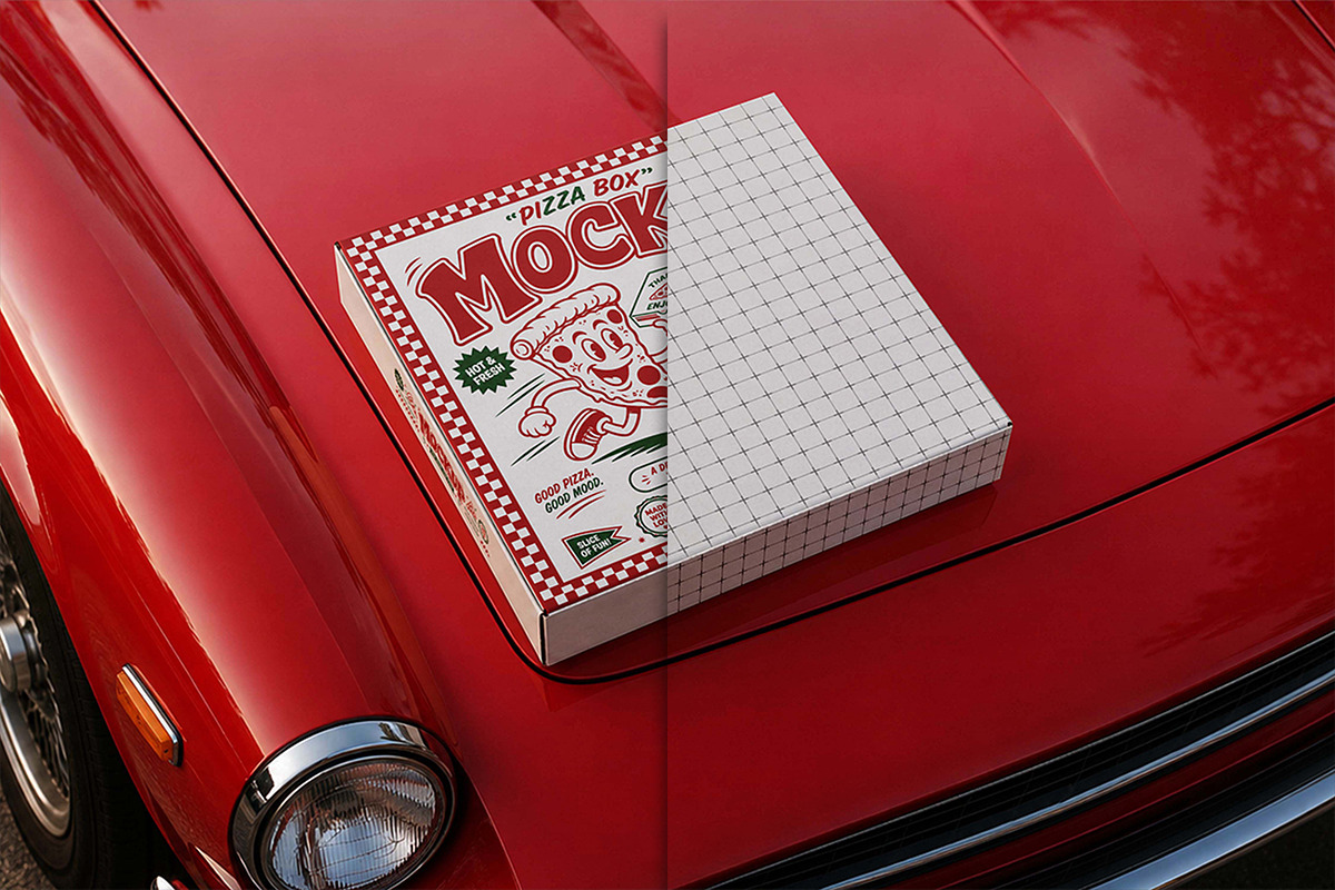 Pizza Box Mockup, a Packaging Mockup by Pitchlook.Studio (Photo 4 of 4)