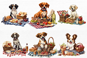 Picnic Dog Sublimation Clipart