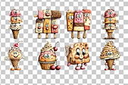 Quirky Ice Cream Watercolor Clipart, a Food Illustration by Nicolle's Colorful Art (Thumbnail 6 of 6)