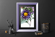 Flowers Aster Purple Clipart Vintage, an Illustration by Enliven Designs (Thumbnail 5 of 9)