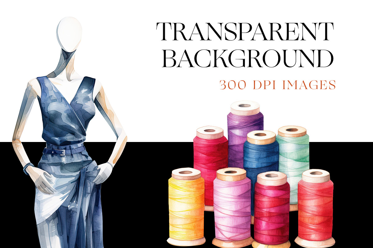 Watercolor Sewing Clipart, Supplies, a Work Illustration by BrushstrokeArtGB (Photo 6 of 9)