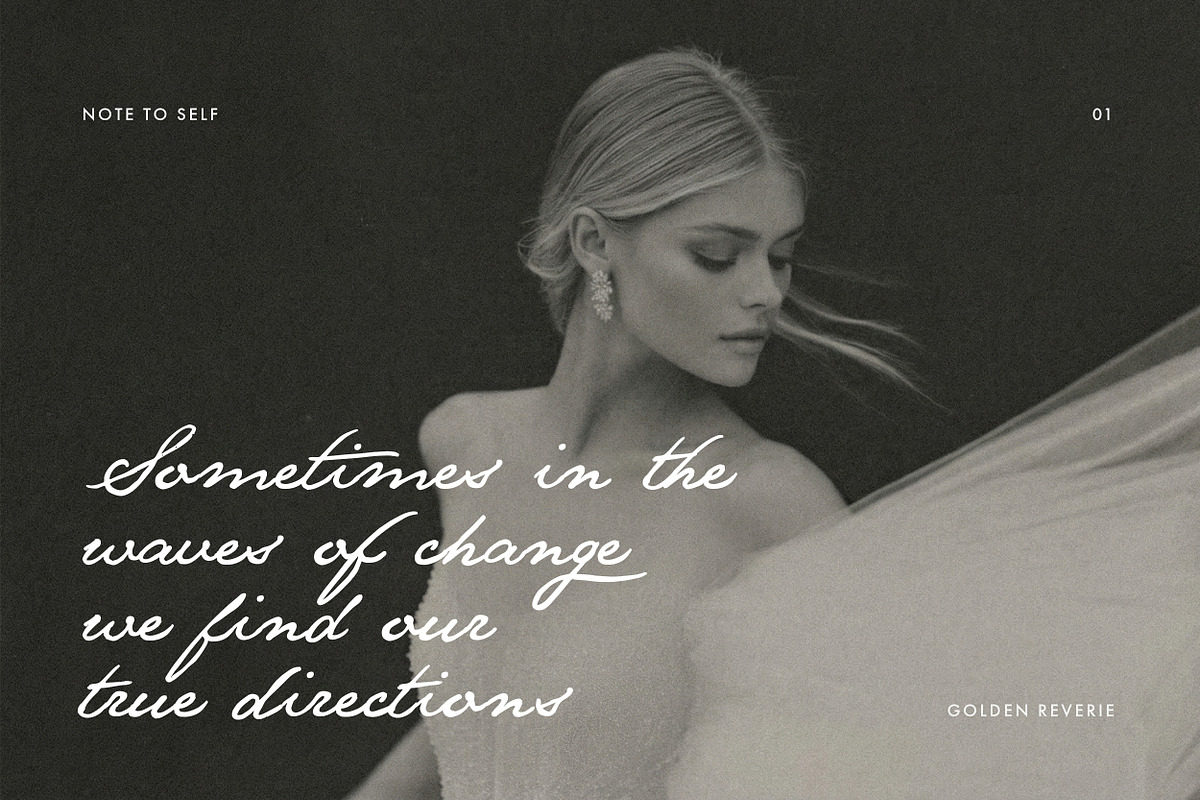 Golden Reverie - Nostalgic Script, a Handwritten Font by Davide Bassu (Photo 10 of 20)