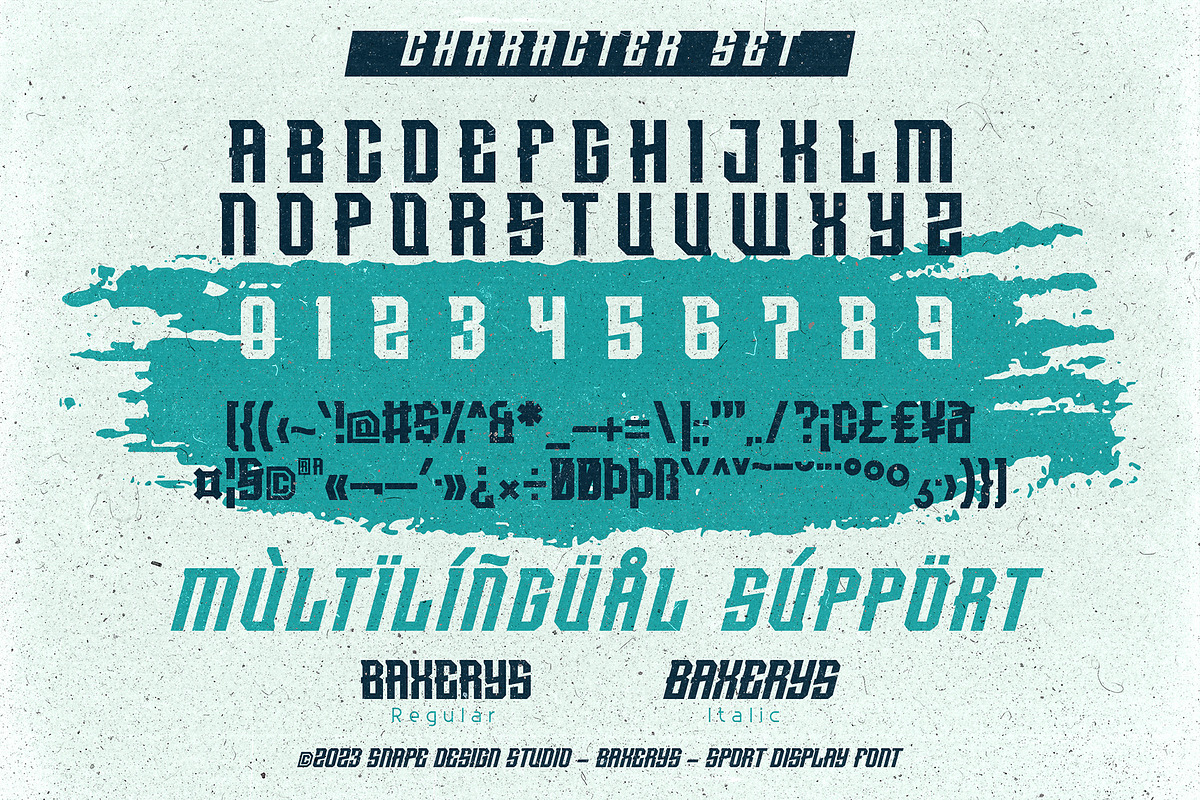 Baxerys - Sport Font, a Sans Serif Font by Snape Design Studio (Photo 2 of 5)