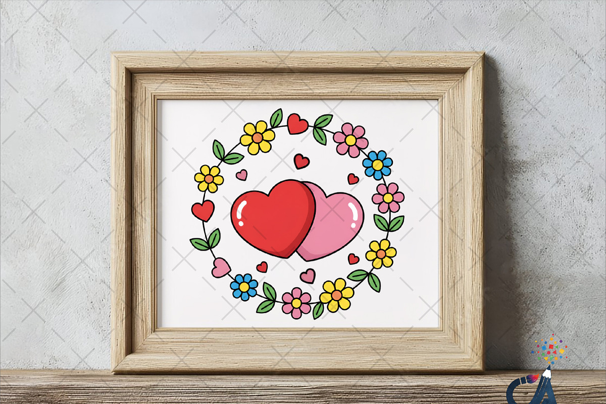 Valentine Heart & Floral Png, an Illustration by Creative Art (Photo 5 of 6)