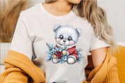 Whimsical Christmas Teddy Bear, a Seasonal Illustration by SVGArt (Thumbnail 3 of 5)