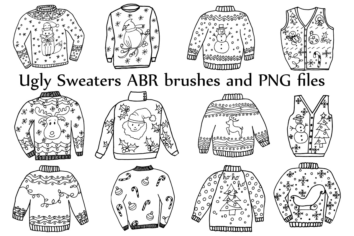Ugly Sweater ClipArt and ABR brushes, a Graphic by chilipapers (Photo 2 of 3)