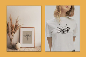 Insects. Graphic Clipart Patterns.