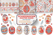 SCANDINAVIAN EASTER EGGS. Vector Set, an Animal Illustration by Irina Skaska (Thumbnail 1 of 9)