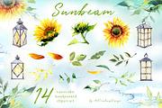 Watercolor Sunbeam Clipart Set, a Seasonal Illustration by ArtCreationsDesign (Thumbnail 4 of 4)
