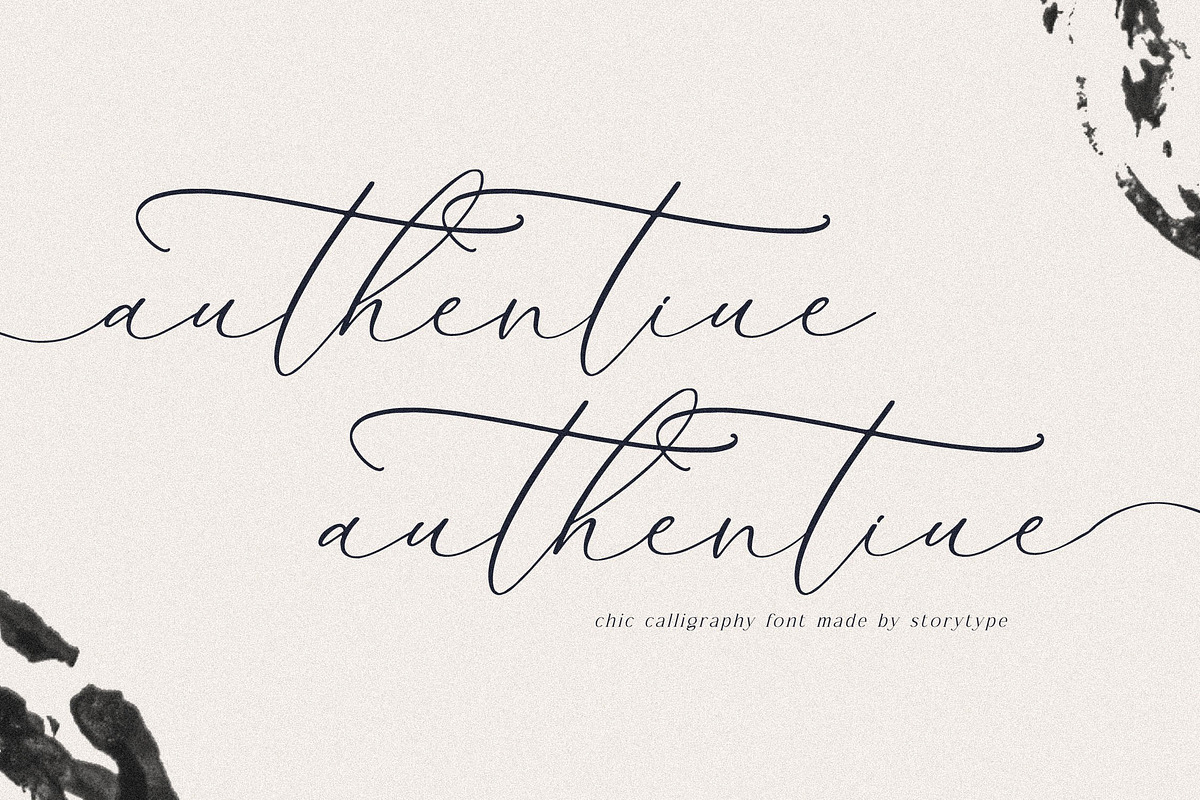Authentiue Chic Calligraphy Font, a Script Font by Storytype Studio (Photo 1 of 15)