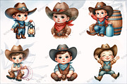 Baby Boy Cowboy Clipart, a Graphic by designcity5 (Thumbnail 3 of 5)