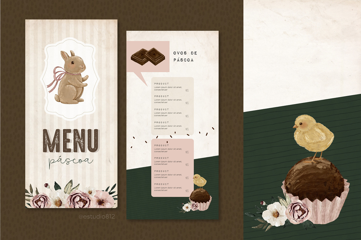 Cute vintage easter clipart set, an Illustration by Estudio 812 (Photo 5 of 7)