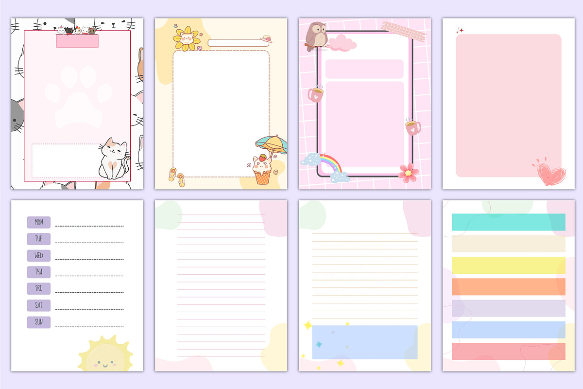 Printable Kids Notebook Paper Bundle, a Stationery Template by Mustafiz (Photo 7 of 7)