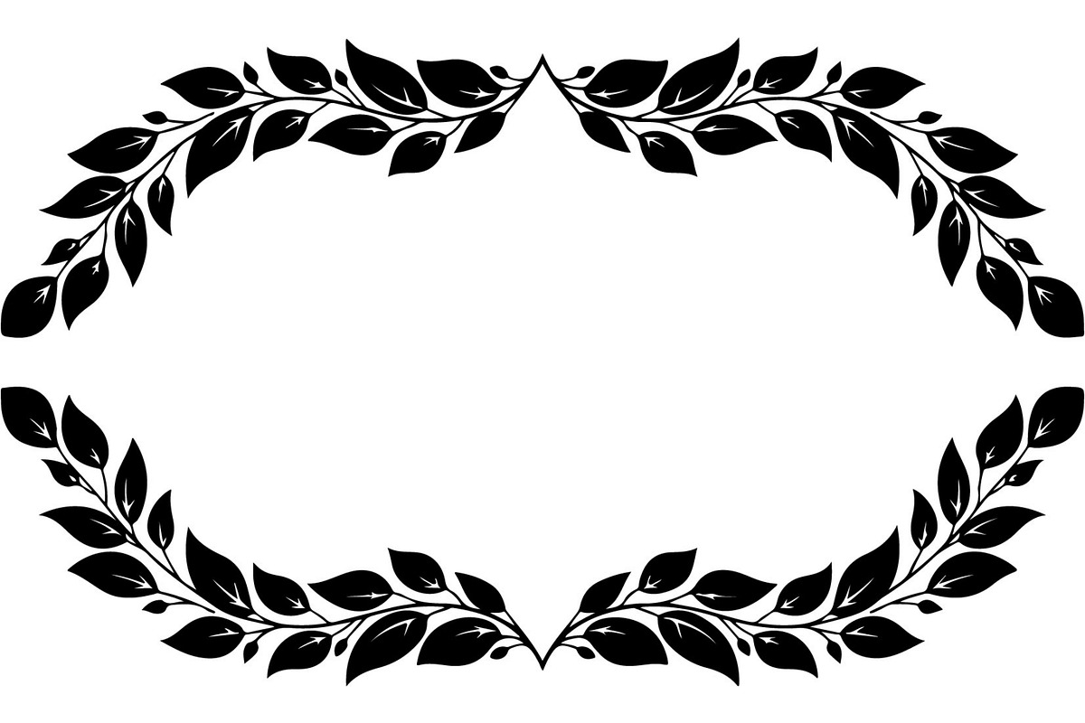 Black Floral Wreath Frame Set, an Illustration by Designer_Momina (Photo 15 of 20)