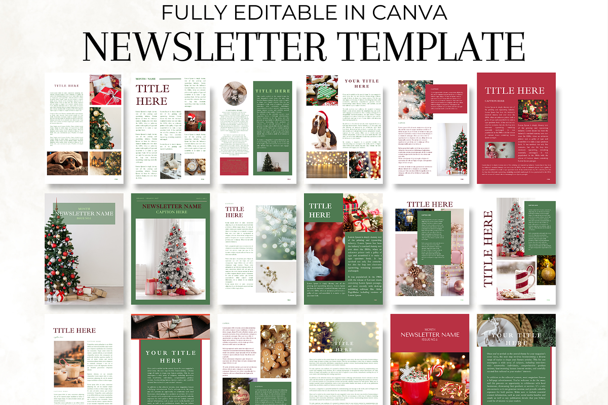 Xmas Newsletter Template for Canva, a Marketing Template by Digital By Nikoleta (Photo 1 of 10)