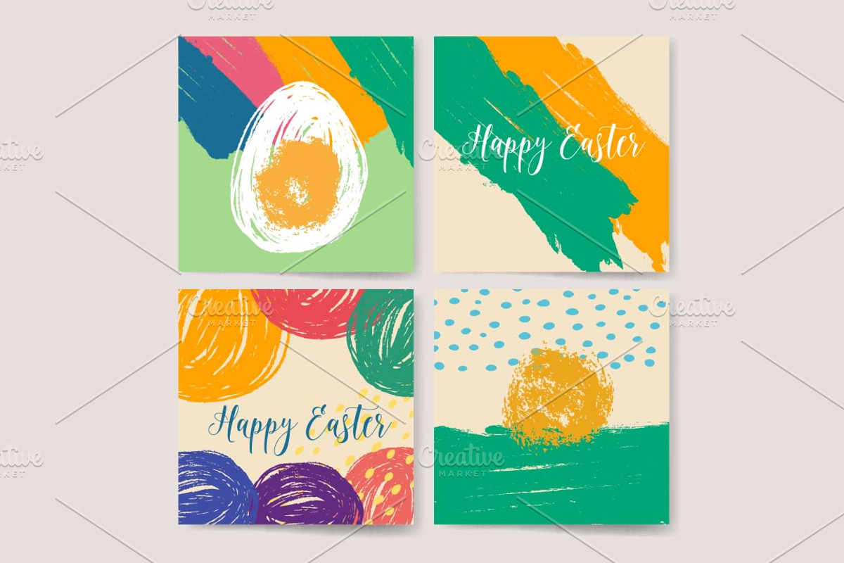 Hand drawn Happy Easter design, a Poster Template by DikayaMiau (Photo 1 of 2)
