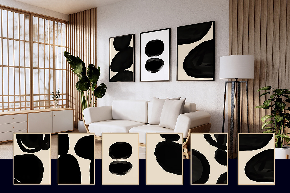 Black Bold Abstract Art Print Bundle, a Decorative Illustration by Vibrand Studio (Photo 8 of 10)