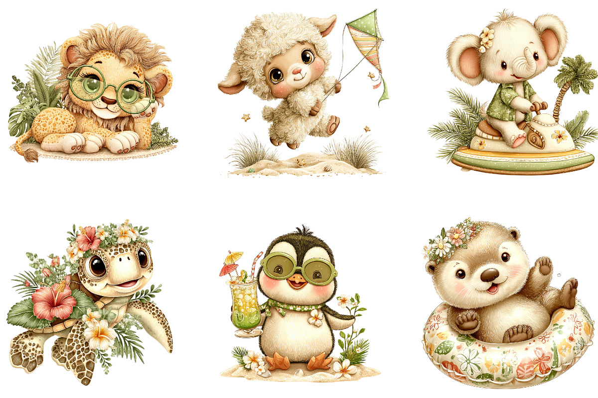 Watercolor Cat Clipart Bundle, a Seasonal Illustration by CreationArt (Photo 2 of 5)