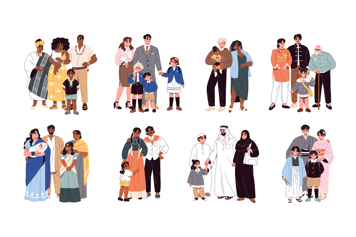 Families of different nationalities, a Person Illustration by PaperTrident (Photo 1 of 9)