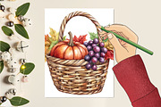 Watercolor Harvest Cornucopia, an Illustration by CitraGraphics (Thumbnail 6 of 7)