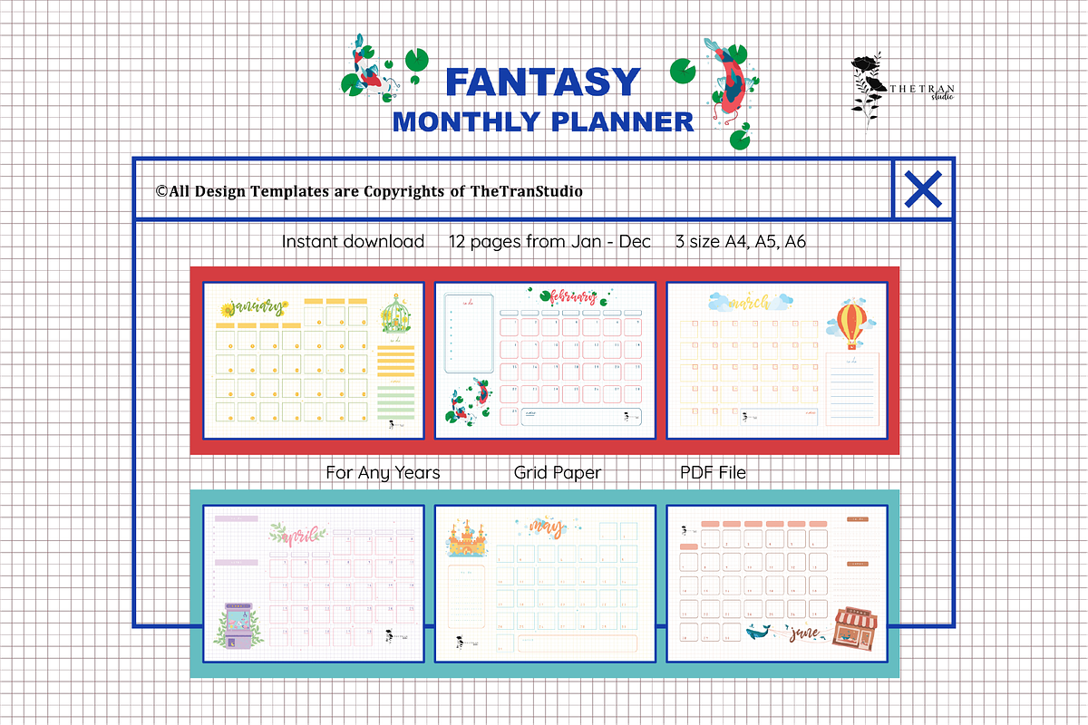 Fantasy Calendar For any Years, a Stationery Template by The Tran Studio (Photo 1 of 5)