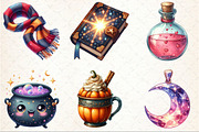 Cute Magic School Watercolor Clipart, an Illustration by Rose Art (Thumbnail 3 of 7)