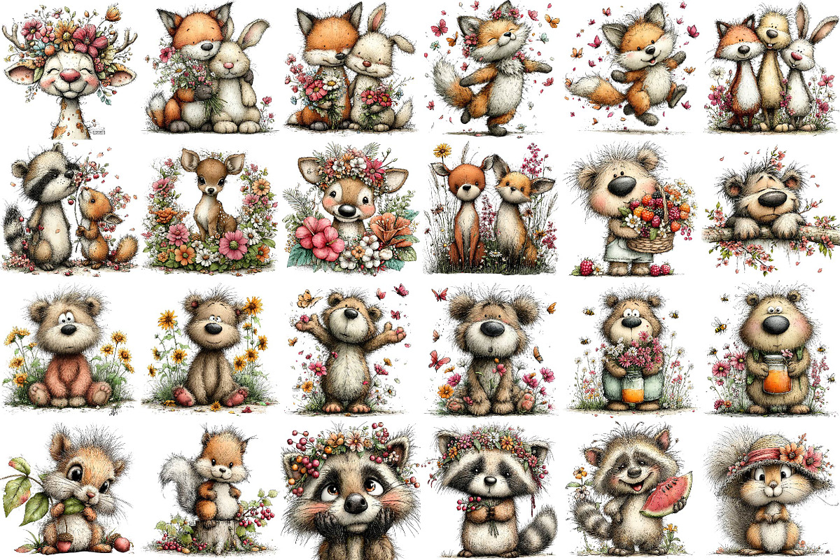 Whimsical Summer Woodland Animal Cli, an Illustration by DreamPrint404 (Photo 2 of 4)
