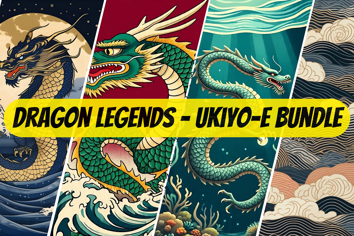 Dragon Legends – Ukiyo-e Japanese, a Decorative Illustration by Vandy Fullum (Photo 1 of 5)