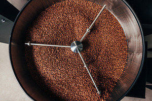 High-angle view of a coffee roasting, an Industrial Photo by Artem Varnitsin