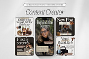 Content Creator Instagram Templates, a Social Media Template by ZenSocialDesigns (Thumbnail 1 of 9)