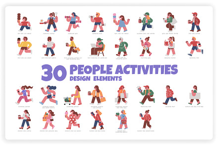 30 People Activities Design Elements