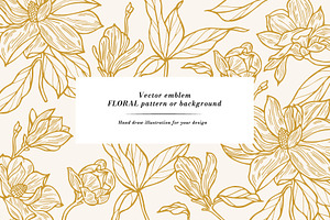 Magnolia Flowers Seamless Pattern