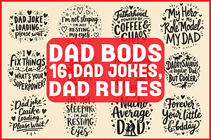 Dad Bods and Fatherhood Quotes, an Object Graphic by yasushie