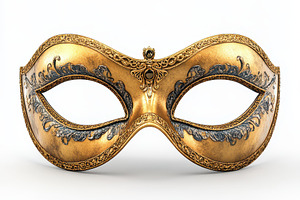 Realistic gold masquerade mask on tr, a Beauty & Fashion Photo by Pixeness Studio