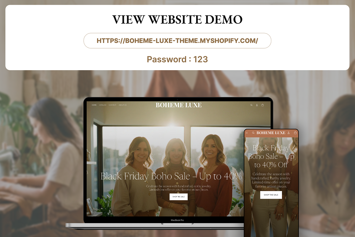Boheme - Luxe Boho Shopify 2.0 Theme, a Shopify Template by AtelierDuVow (Photo 2 of 10)