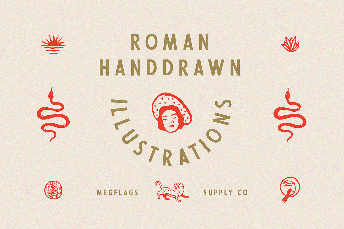 Roman Handdrawn Illustrations, an Illustration by Megflags (Photo 1 of 4)