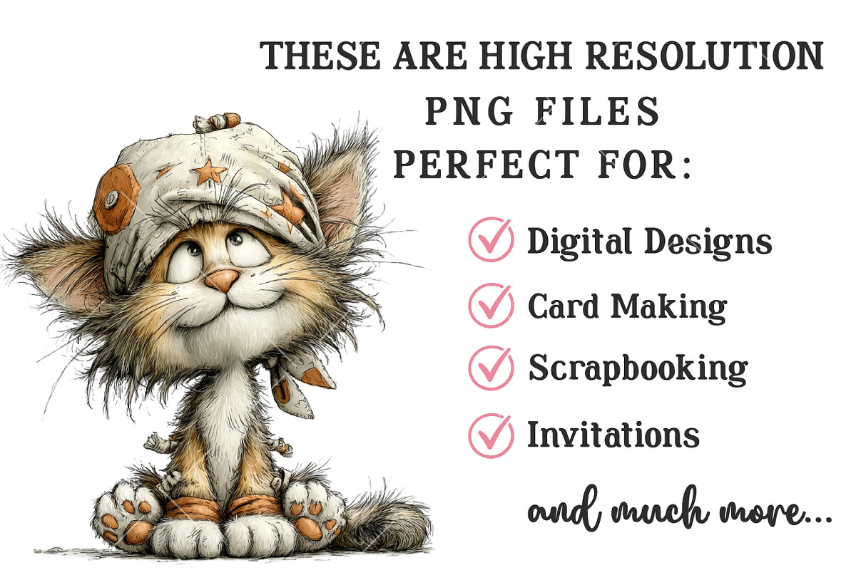 Whimsical Summer Cat Clipart Bundle, an Illustration by OK Design (Photo 4 of 6)