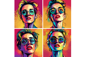Pop art woman portrait cartoon, an Object Illustration by Onyx