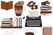 Books And Coffee Clipart, a Food Illustration by GlamArtZhanna (Thumbnail 3 of 7)