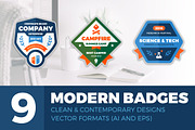 Modern Badges, an Object Graphic by Ember Studio (Thumbnail 1 of 2)