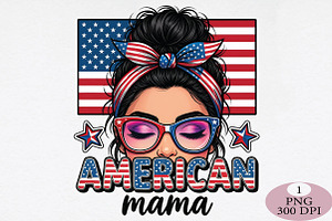 American Mama 4th of July PNG, an Illustration by Daily.Designs